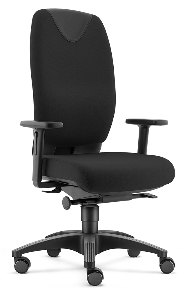 Evo M - Profi Bürostuhl mit Ledereinsatz