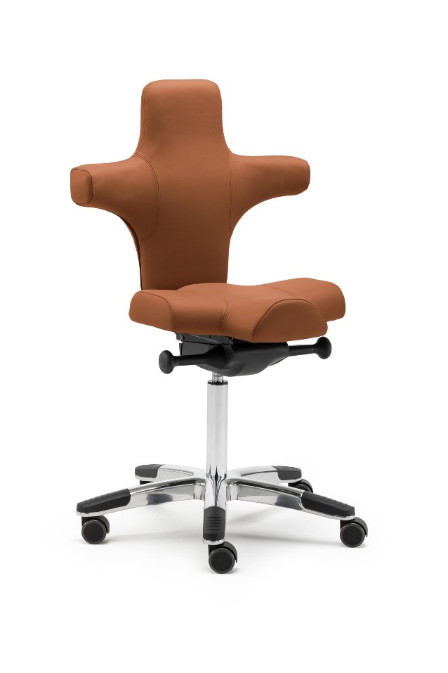 PICASSO - Büro-Sattelstuhl mit schulterfreier Rückenlehne 