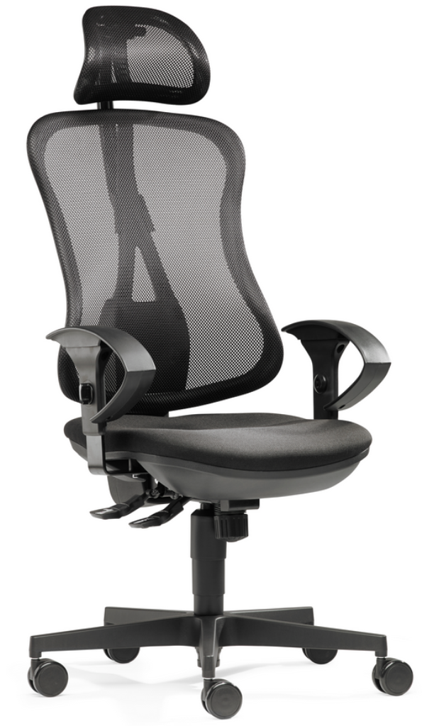 Flash Net L mit Kopfstütze - Bürostuhl mit Netzrücken