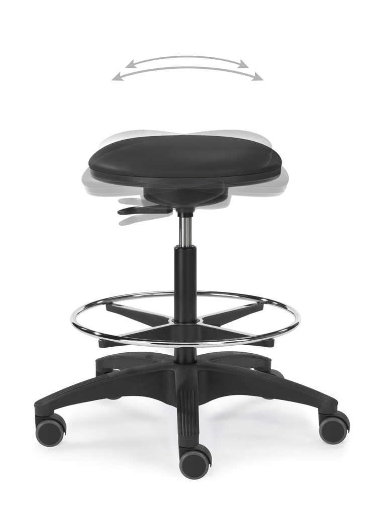 Labor 3 - Bequemer Arbeitshocker mit Fußring 