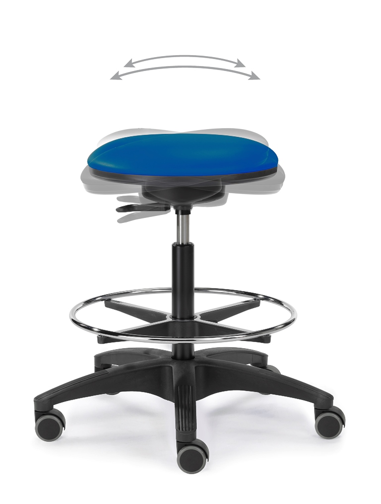 Labor 3 - Bequemer Arbeitshocker mit Fußring 