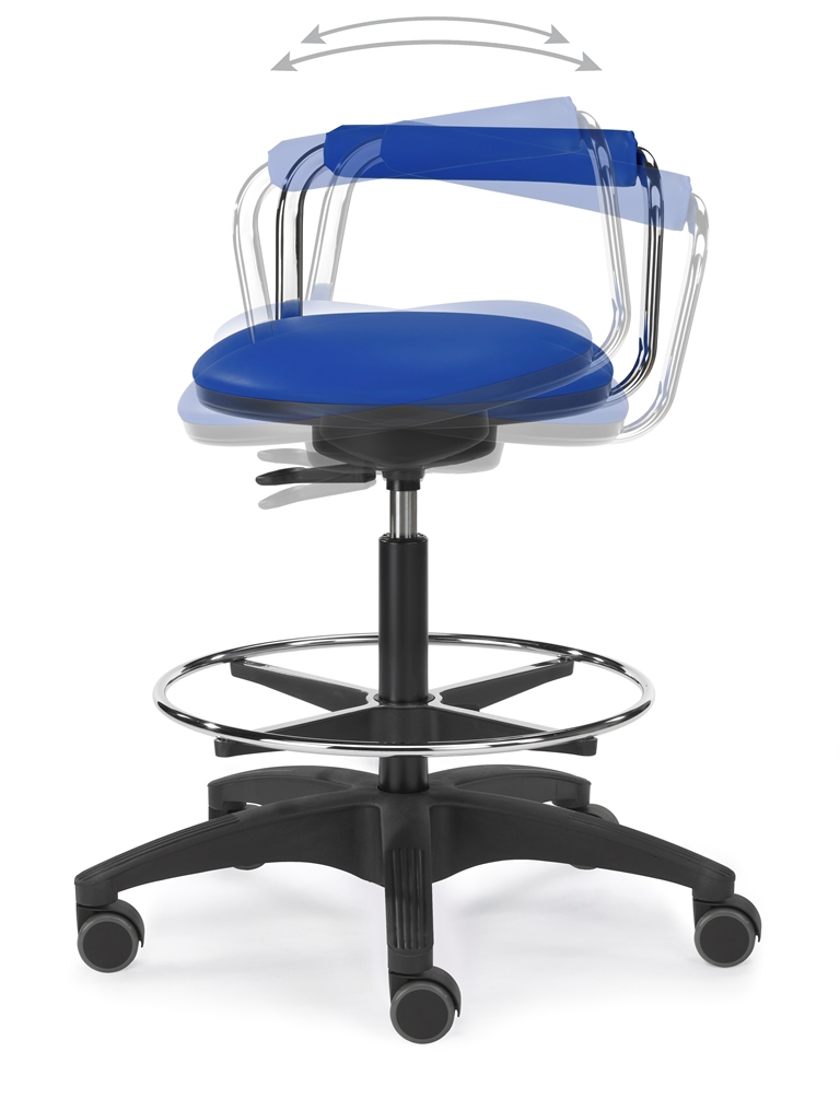 Labor 4 - Hocker mit Rückenlehne und Fußring