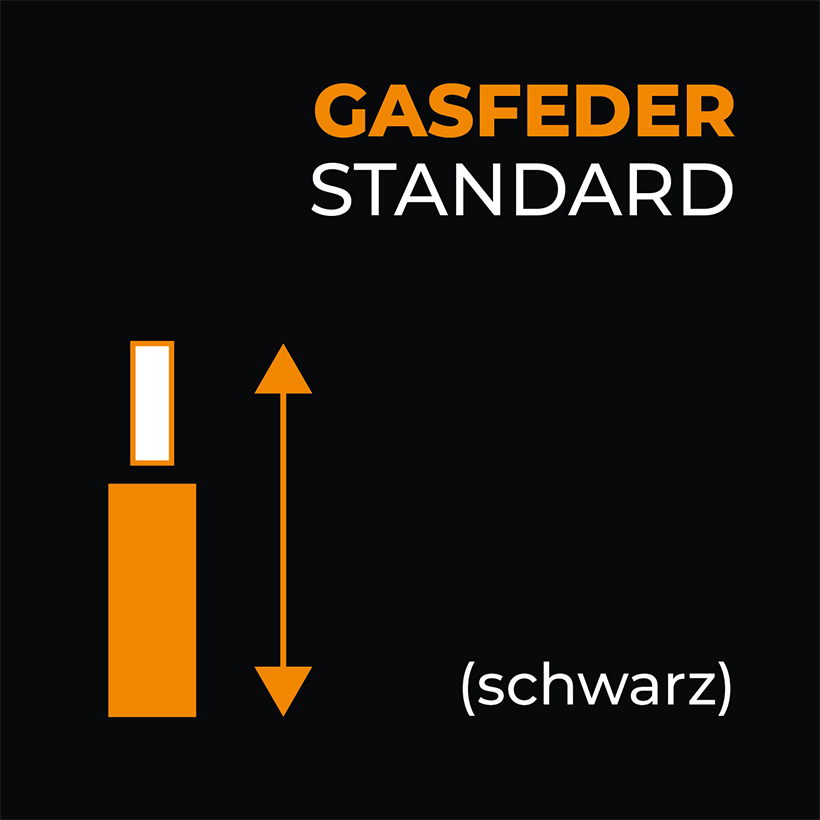 Gasfeder Schwarz Standard - Gasfeder für den Bürostuhl